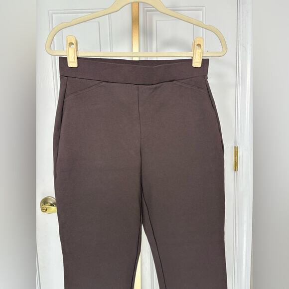 NWOT Michael Kors Pull On Stretchy Chocolate Brown career trousers pants size M - Picture 7 of 11